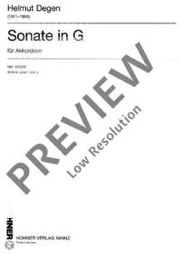 Degen, H: Sonate in G G major