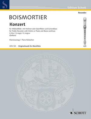 Boismortier, Joseph Bodin de: Concerto in G major op. 21/3