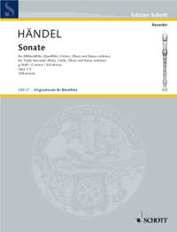 Handel, George Frideric: Sonata No.2 in G minor, from Four Sonatas op. 1/2 HWV 360