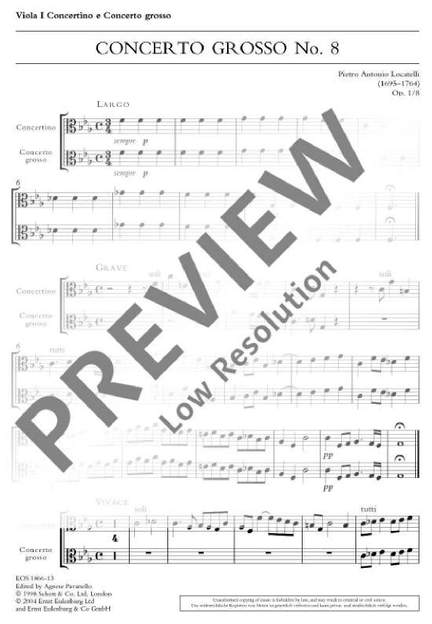 Locatelli, Pietro Antonio: Concerto Grosso op. 1/8