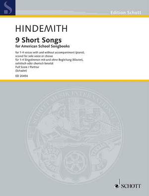 Hindemith, Paul: 9 Short Songs