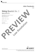 Theodorakis, Mikis: String Quartet No. 3 Product Image