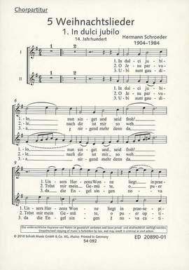 Schroeder, Hermann: 5 Weihnachtslieder