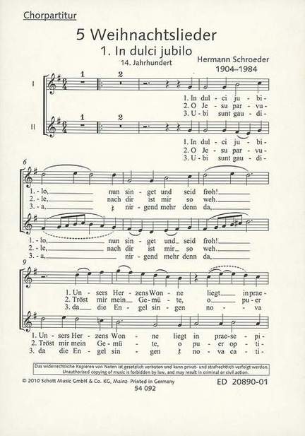 Schroeder, Hermann: 5 Weihnachtslieder
