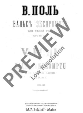 Pohl, Wladimir: Valse Impromptu op. 19/1