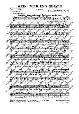 Strauß (Son), Johann: Wein, Weib und Gesang op. 333