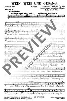 Strauß (Son), Johann: Wein, Weib und Gesang op. 333