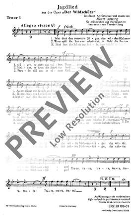 Lortzing, Albert: Jagdlied