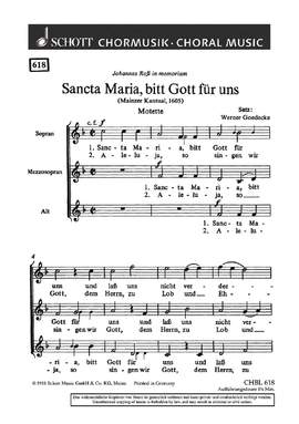 Goedecke, Werner: Sancta Maria, bitt Gott für uns