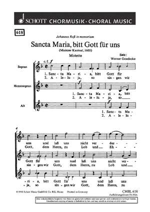 Goedecke, Werner: Sancta Maria, bitt Gott für uns