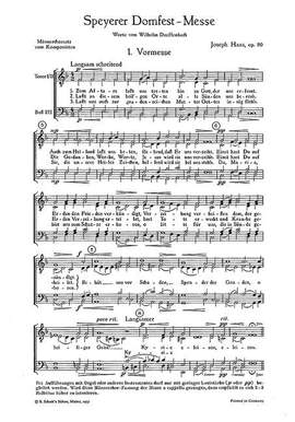 Haas, Joseph: Speyerer Domfestmesse op. 80