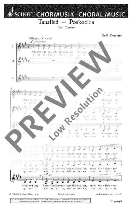 Cossetto, E: Tanzlied - Poskocica