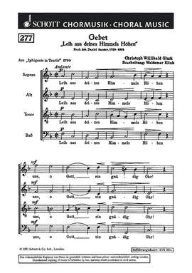 Gluck, Christoph Willibald (Ritter von): Gebet