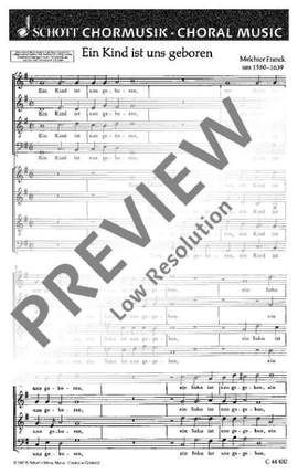 Franck, Melchior / Walter, Johann: Ein Kind ist uns geboren / Gelobet seist du, Jesu Christ