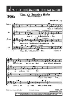 Lang, Hans / Mozart, Wolfgang Amadeus: Wenn alle Brünnlein fließen / Bona nox