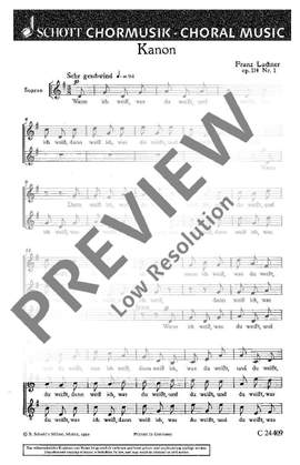 Lachner, Franz: Kanon op. 114/1