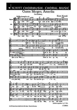 Křenek, Ernst: Guten Morgen, Amerika