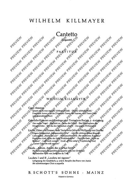 Killmayer, Wilhelm: Cantetto