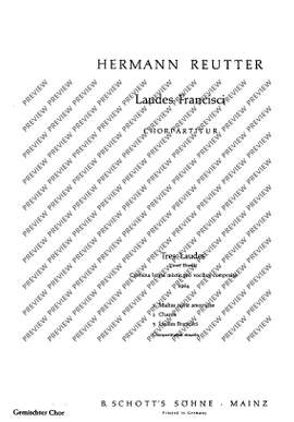 Reutter, Hermann: Tres Laudes