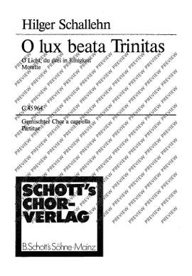 Schallehn, Hilger: O lux beata Trinitas
