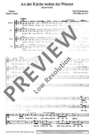 Hauptmann, Moritz: Sechs Chorlieder op. 47