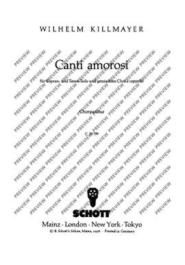 Killmayer, Wilhelm: Canti amorosi
