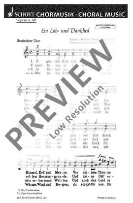 Haydn, Johann Michael: Ein Lob- und Danklied