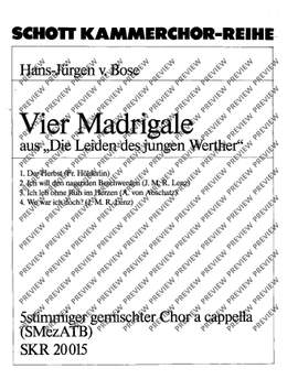 Bose, Hans-Juergen von: Vier Madrigale