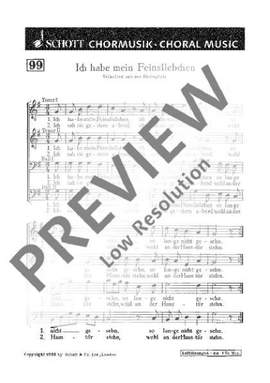 Lang, Hans: Ich habe mein Feinsliebchen