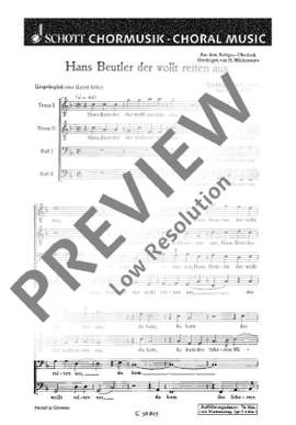 Senfl, Ludwig / Widmann, Erasmus: O Musica liebliche Kunst / Hans Beutler der wollt reiten