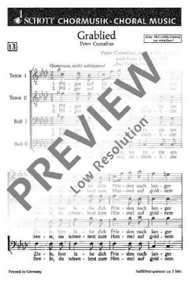 Cornelius, Peter: Grablied op. 9/4