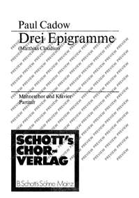 Cadow, Paul: Drei Epigramme