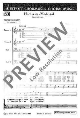 Rein, Walter: Hochzeits-Madrigal