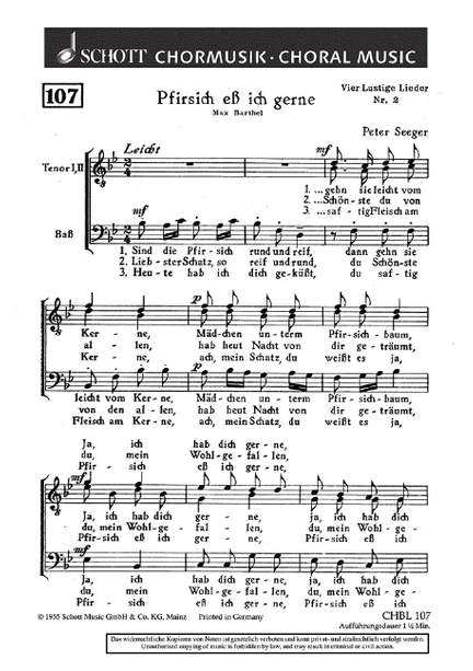 Seeger, Peter: Vier lustige Lieder