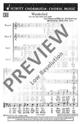 Weber, Carl Maria von: Wanderlied