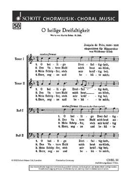 Préz, Josquin des: O heilige Dreifaltigkeit