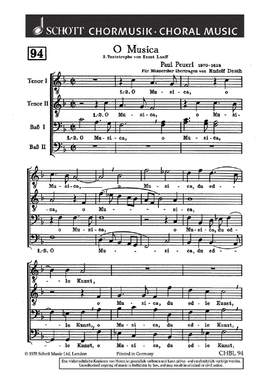Peuerl, Paul: O Musica, du edle Kunst