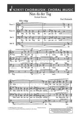 Hindemith, Paul: Nun da der Tag des Tages müde ward