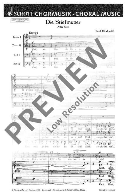 Hindemith, P: Die Stiefmutter
