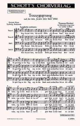 Giordani, Tommaso: Trauungsgesang