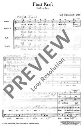 Hindemith, Paul: Fürst Kraft ist, liest man, gestorben