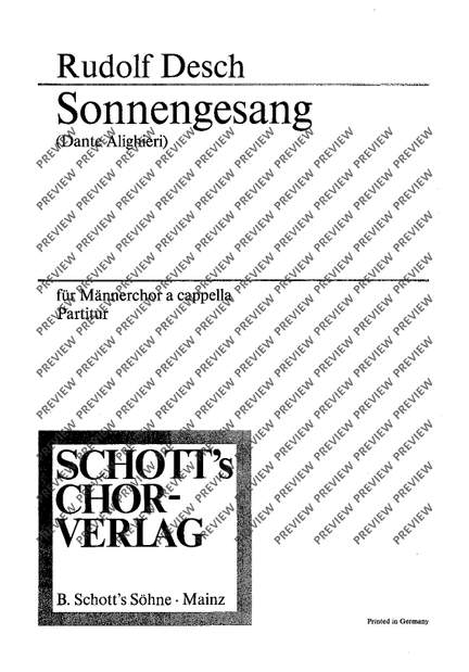 Desch, Rudolf: Sonnengesang