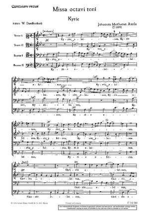 Asola, Giovanni Matteo: Missa octavi toni 4 covum inaequalium