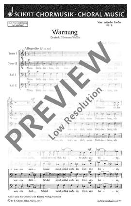 Genzmer, Harald: Vier indische Lieder GeWV 56