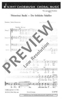Sakamoto, Y: Vier japanische Chorlieder