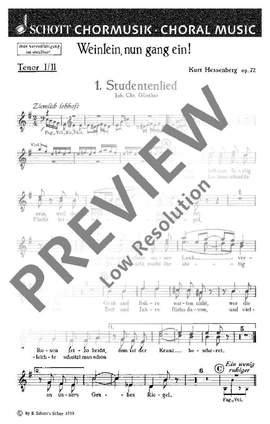 Hessenberg, Kurt: Weinlein, nun gang ein op. 72