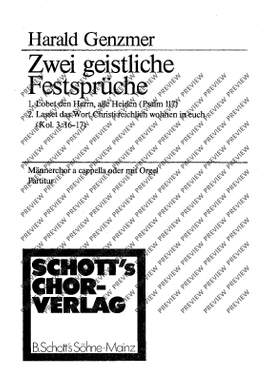 Genzmer, Harald: Zwei geistliche Festsprüche GeWV 63