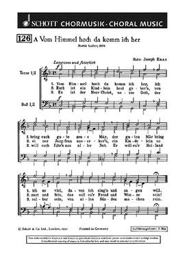 Haas, Joseph / Lang, Hans: Vom Himmel hoch, da komm ich her / In dulci jubilo