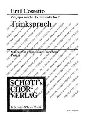 Cossetto, Emil: Jugoslawische Hochzeitslieder