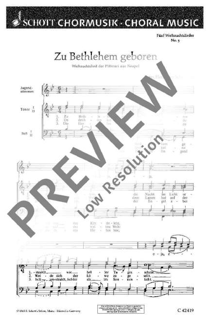 Schroeder, Hermann: Fünf Weihnachtslieder